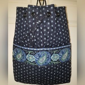 Vera Bradley Vintage Backsack, Seaport Navy, NWOT
